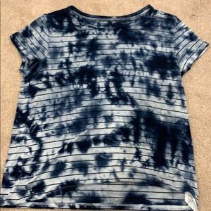 Blue tie dyed black striped soft & sexy T-shirt